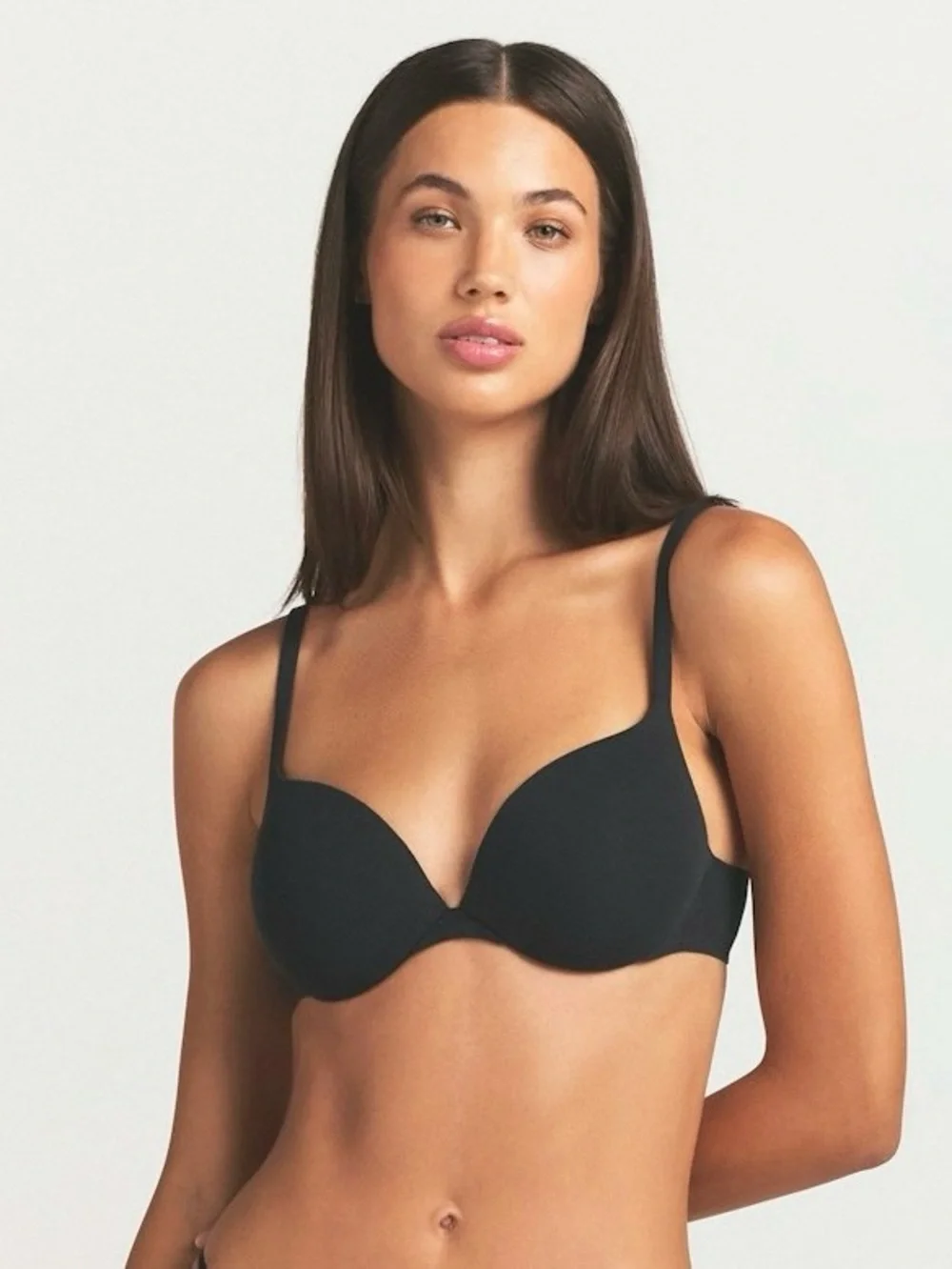 NWT SKIMS Everyday Cotton Ultimate Teardrop Push-Up Bra | Onyx MSRP $64 CURRENT - Picture 2 of 5